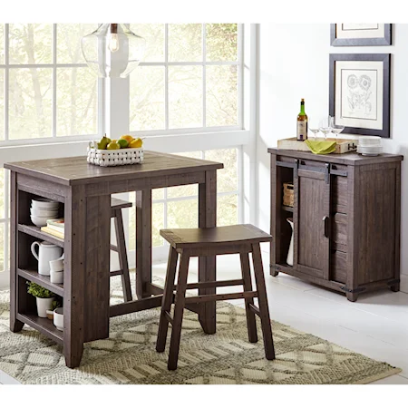 3 Piece Counter Height Table Set